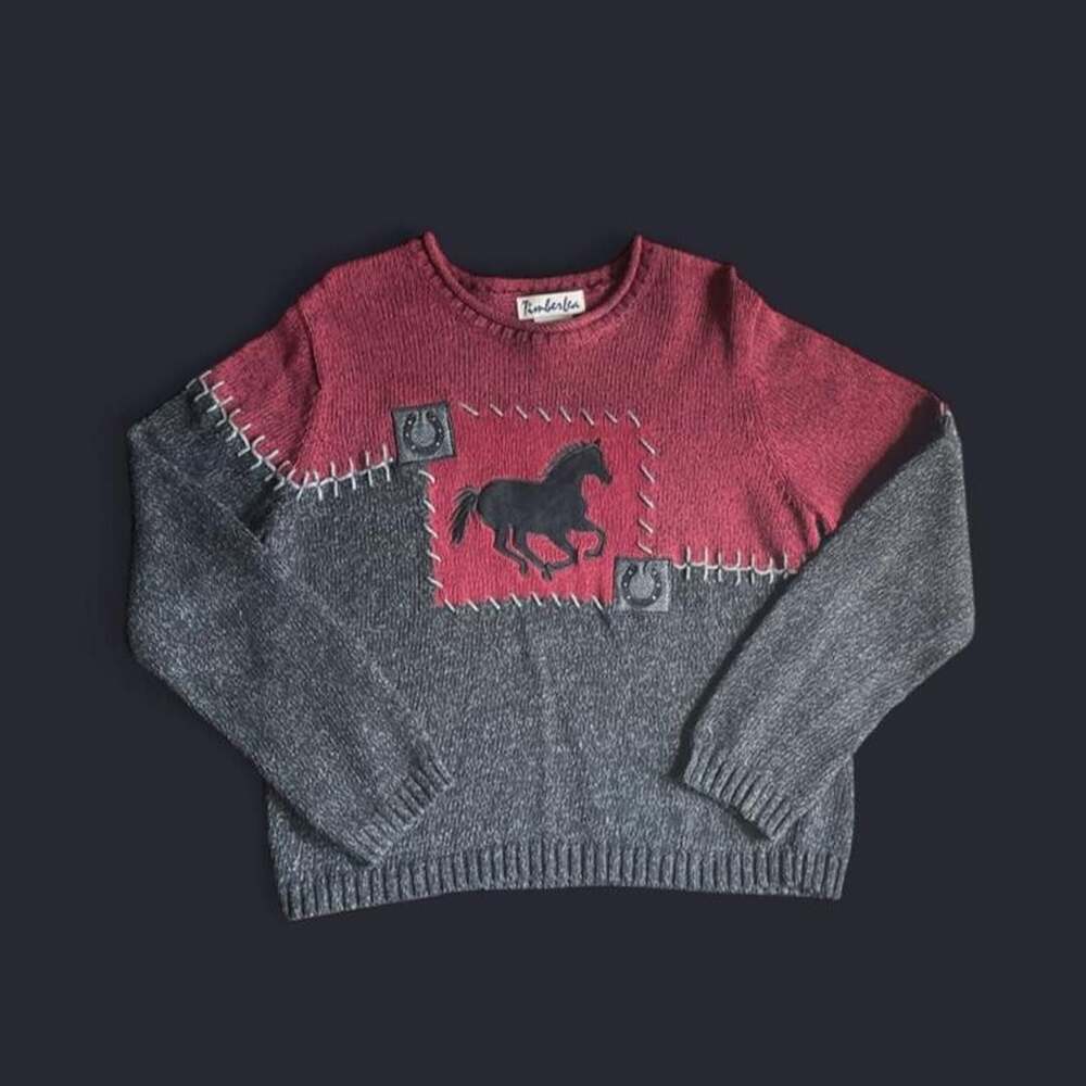 Vintage Western Cowgirl Knit Sweater Womens Small Embroidered 90s